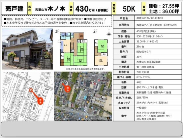 和歌山市木ノ本148-10 戸建て